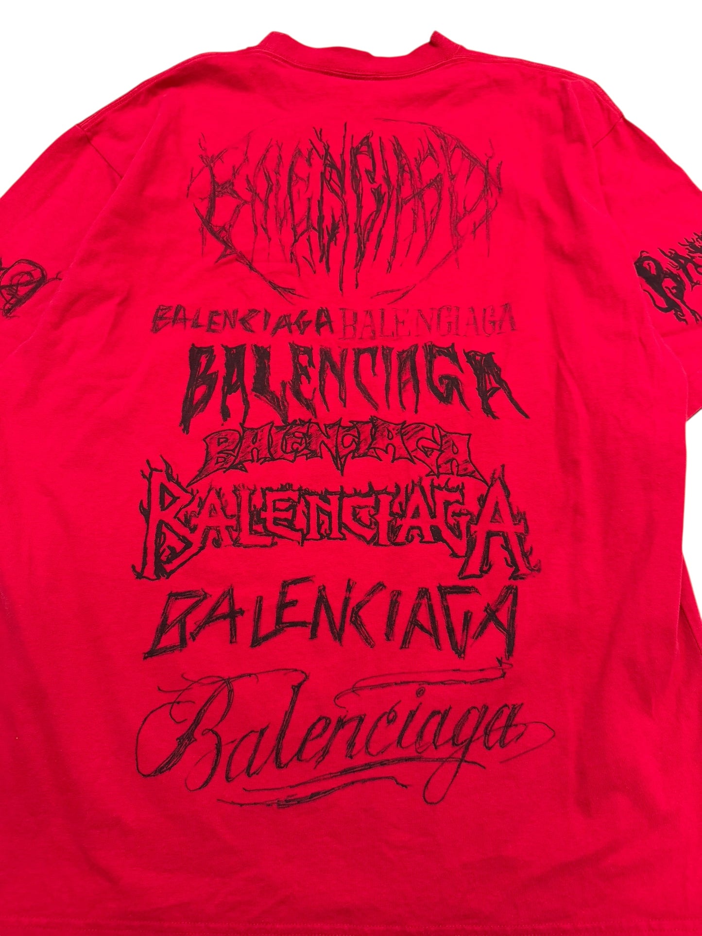 DIY Metal Goth Logo Red Shirt