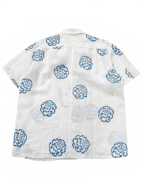 Linen “Little Clouds” Free Edge Shirt