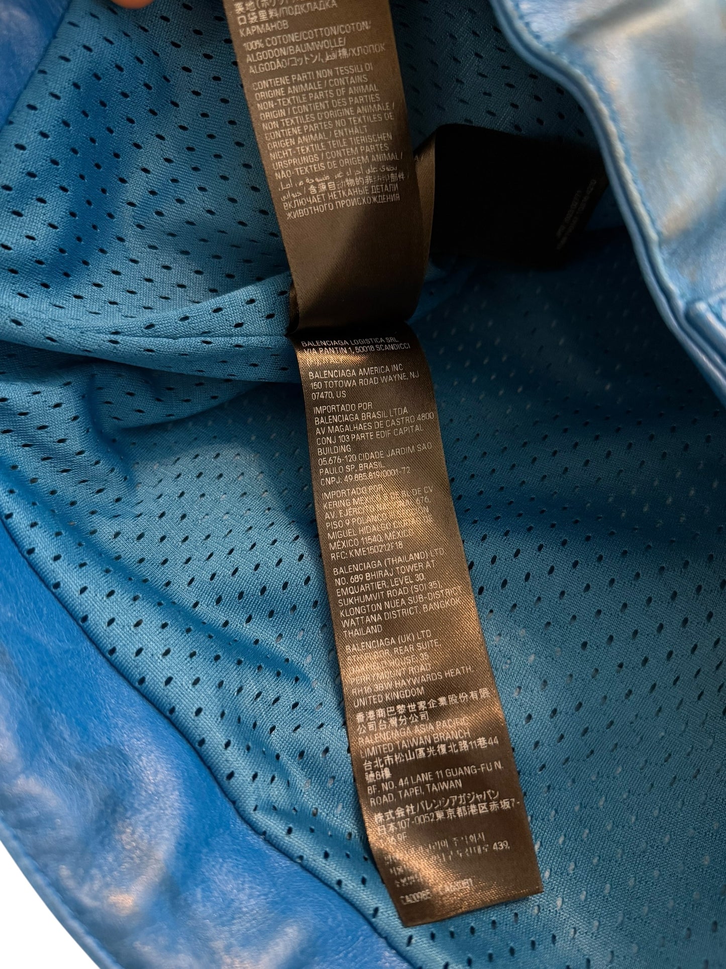 Mudshow Graffiti Baggy Blue Leather Biker Pants