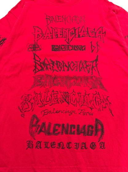 DIY Metal Goth Logo Red Shirt