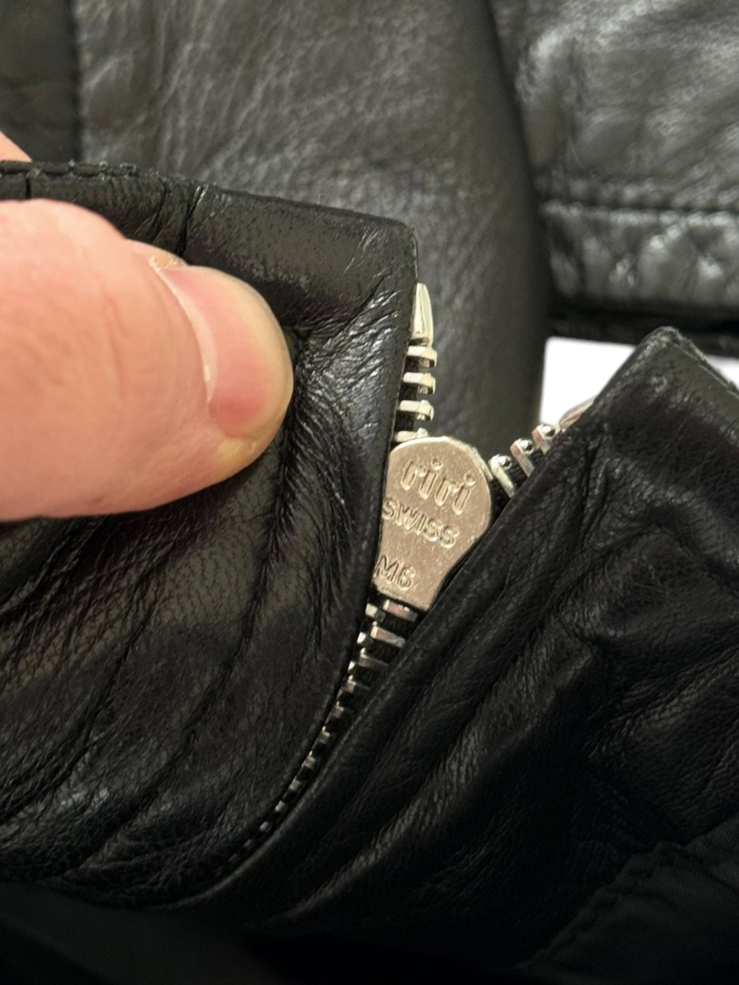 Long Chore Work Leather Zip Jacket