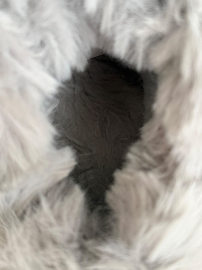 Metallic Silver Fur Track Runner