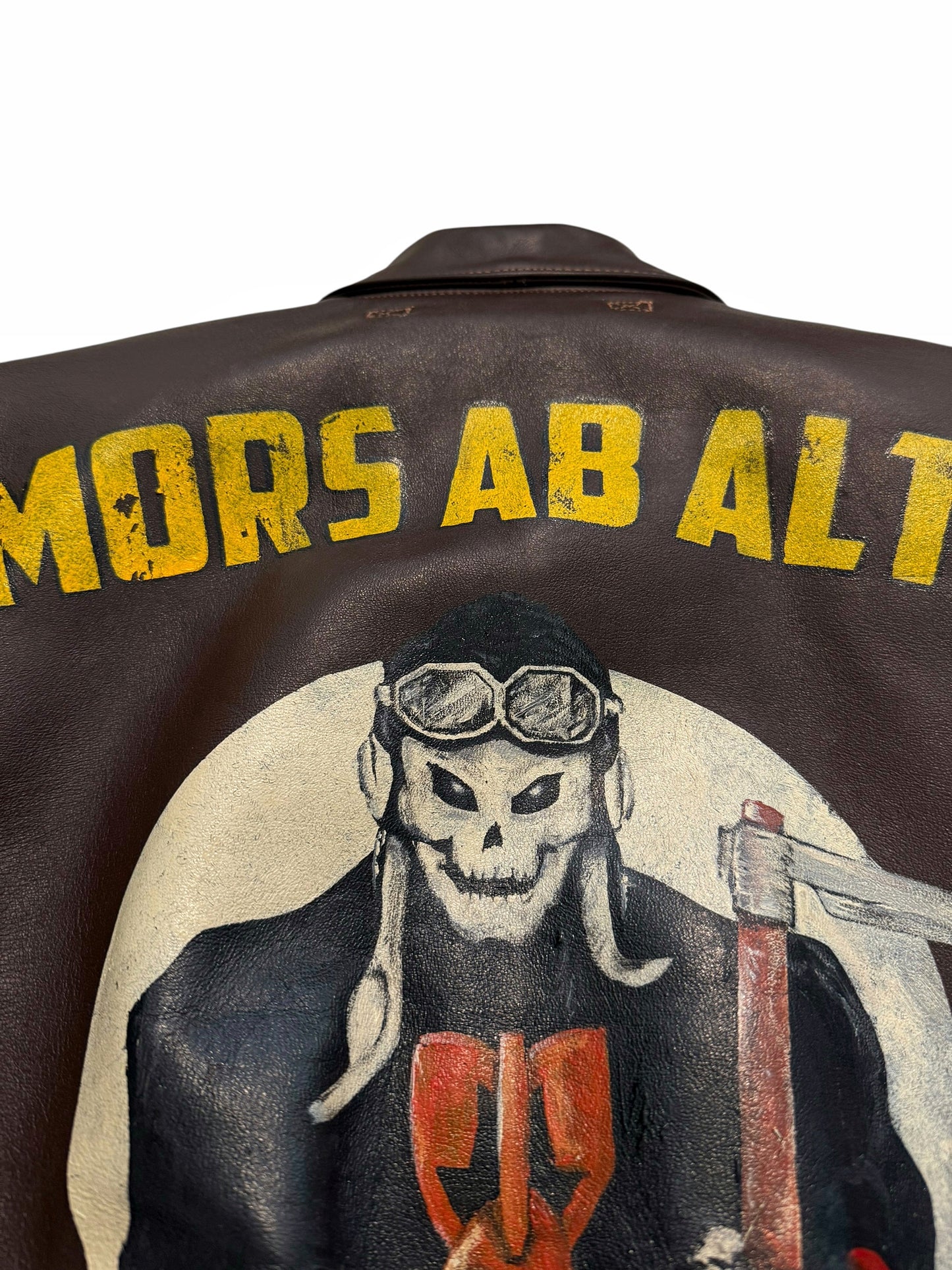 Repro A-2 Dubow Horse Leather Hand Painted Death Jacket