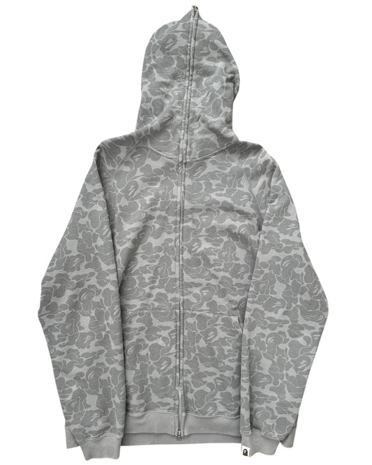 2007 Harajuku City Camo Grey Tonal Full Zip Hoodie