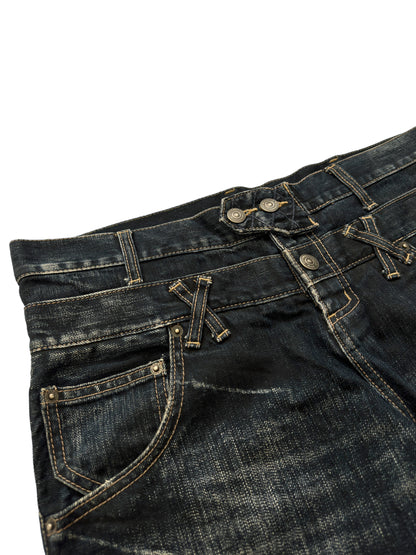Double Waist Dark Indigo Denim