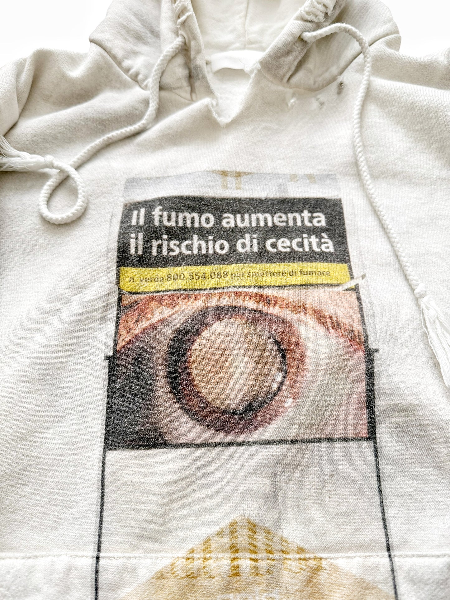 Italian Cigarette Blindness Distressed Hoodie