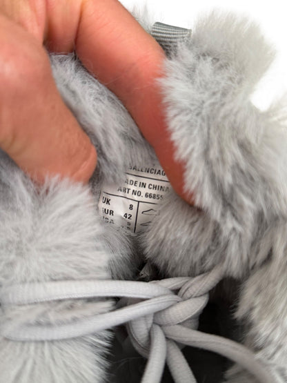 Metallic Silver Fur Track Runner