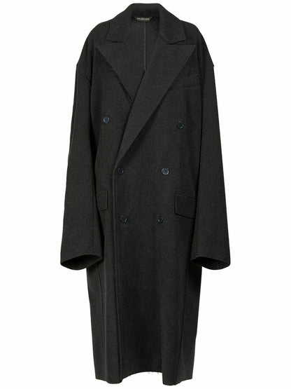 Brushed Cashmere Distressed Oversized Coat