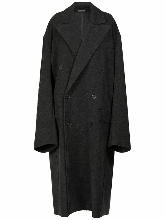 Brushed Cashmere Distressed Oversized Coat