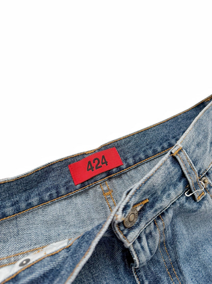 Blue 5 Pocket Denim Jeans Pants
