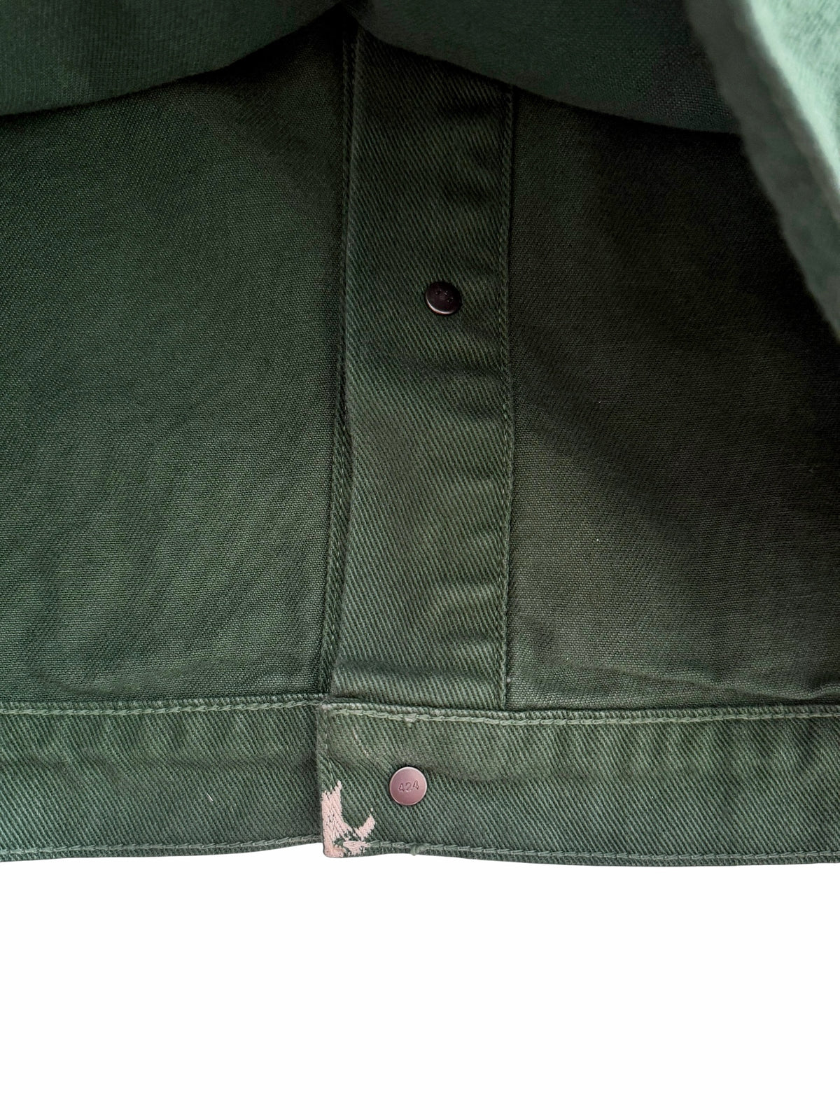 2017 Green Paisley Bleached Green Trucker Jacket