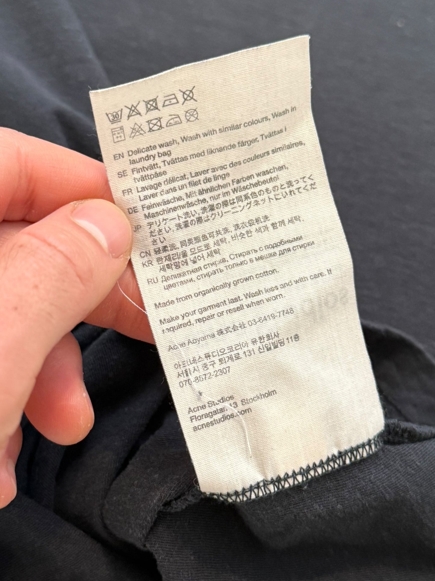 Cropped Distressed Logo Shirt