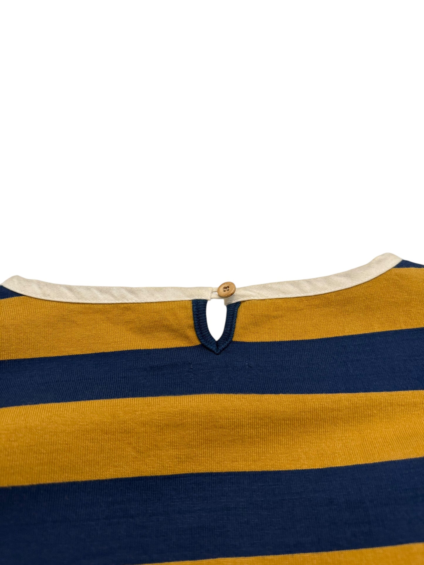 Mustard Navy Stripe Border Crew
