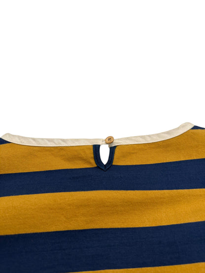 Mustard Navy Stripe Border Crew