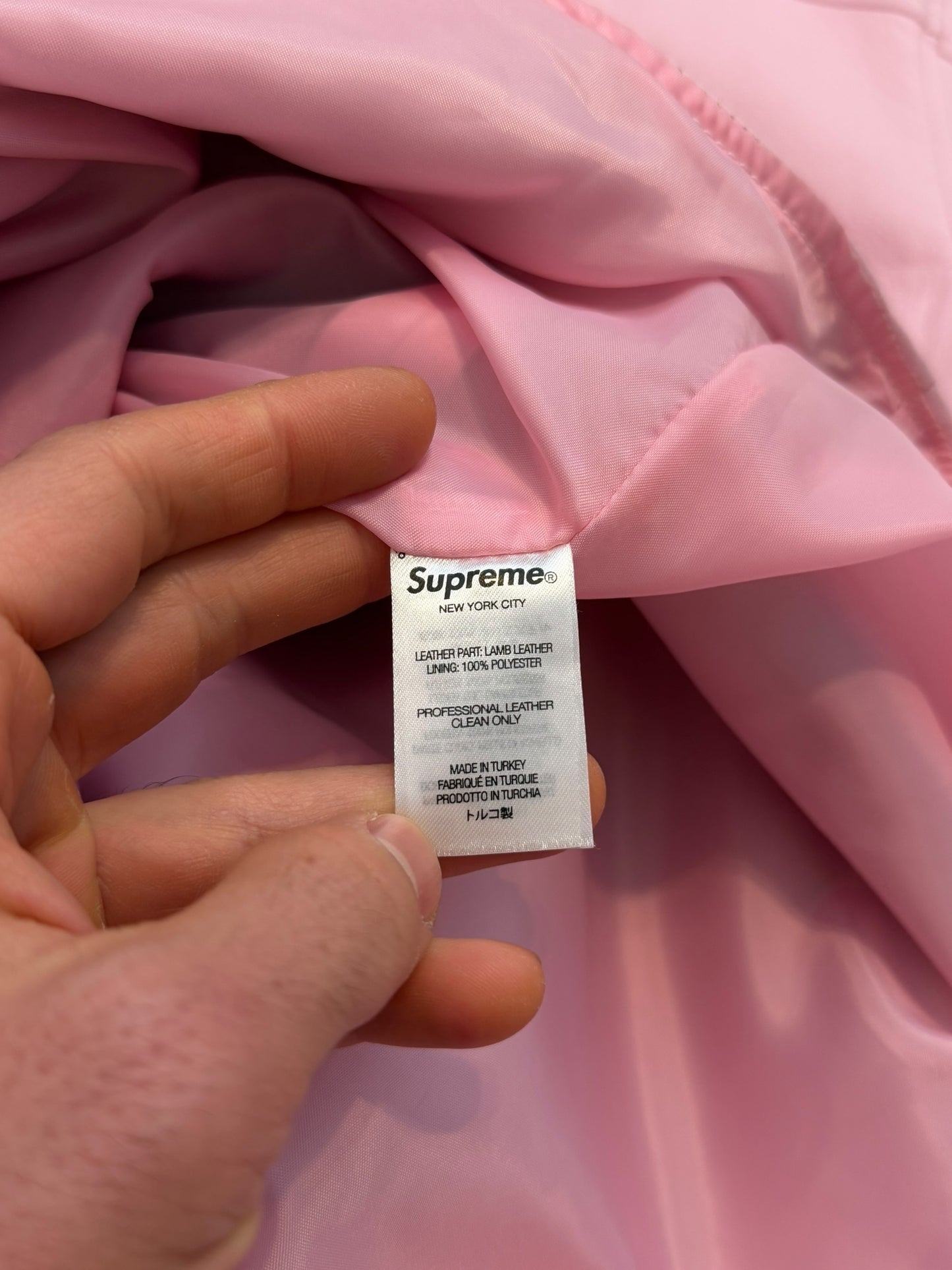 Pale Pink Lamb Leather Shirt Jacket