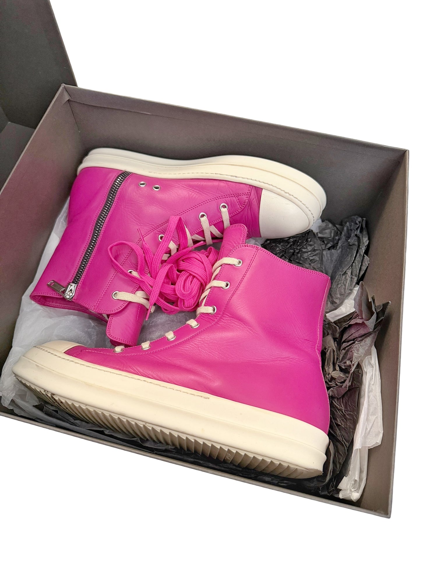 Edfu Hot Pink Leather High Ramones