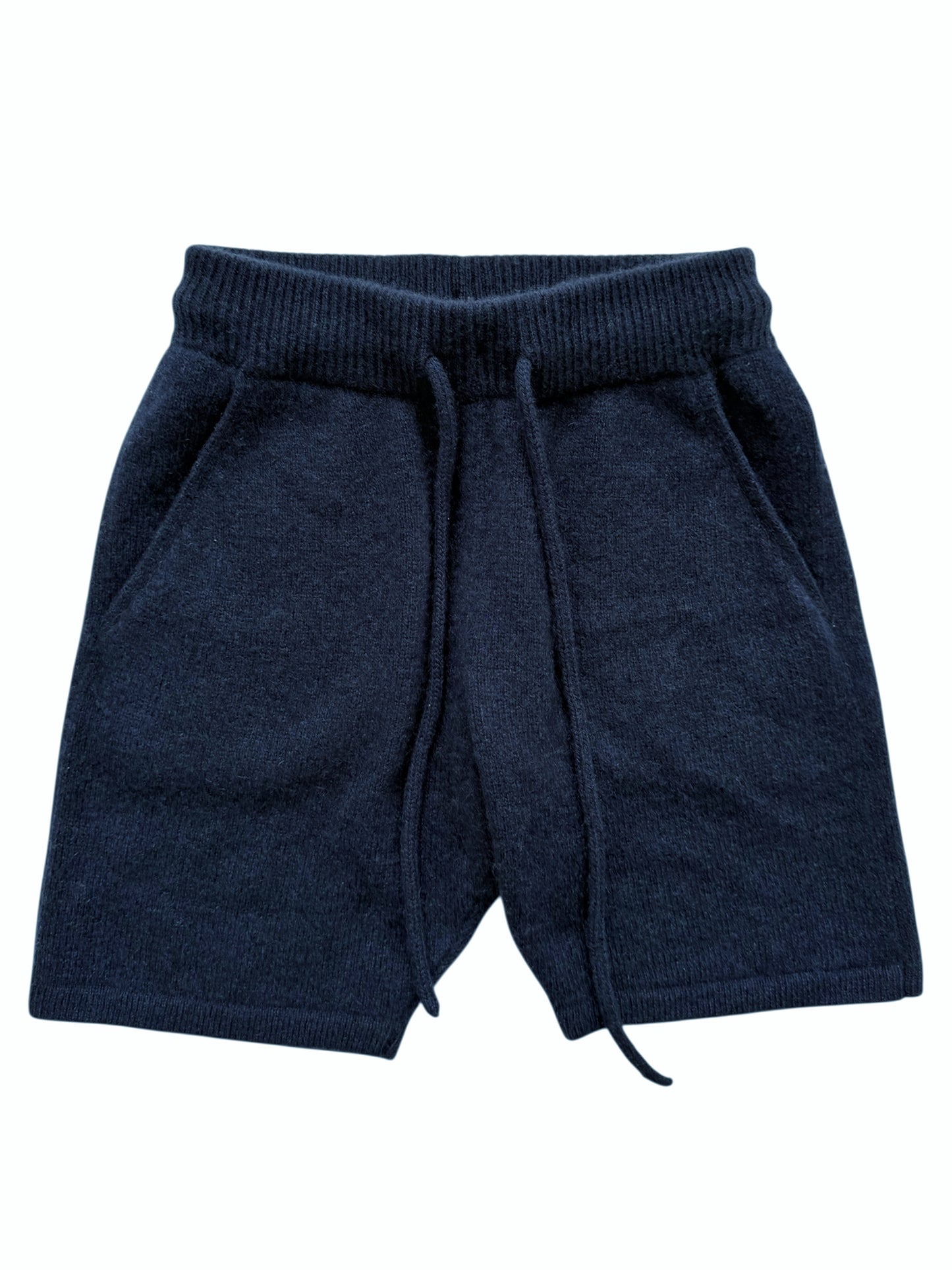 Navy Cashmere Relaxed Shorts