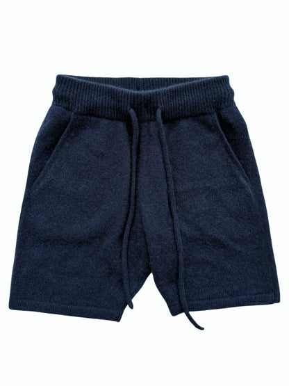 Navy Cashmere Relaxed Shorts