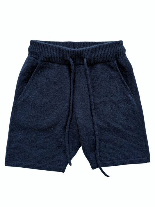 Navy Cashmere Relaxed Shorts