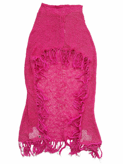 6 Cross Pink Knit Shawl/Cape Scarf