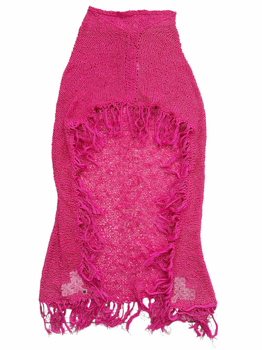 6 Cross Pink Knit Shawl/Cape Scarf