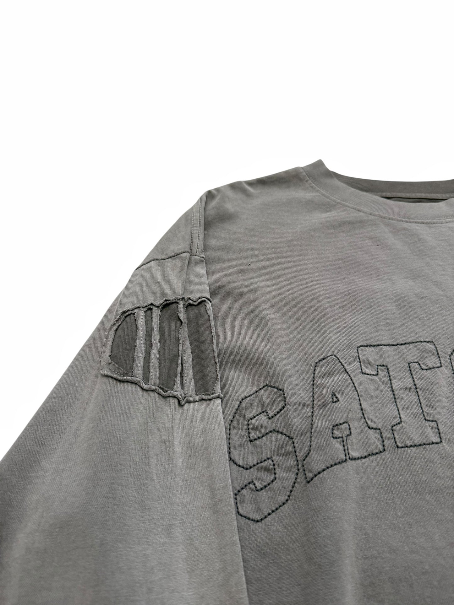 Oversized Washed Distressed Collegiate Longsleeve