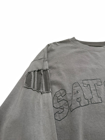 Oversized Washed Distressed Collegiate Longsleeve