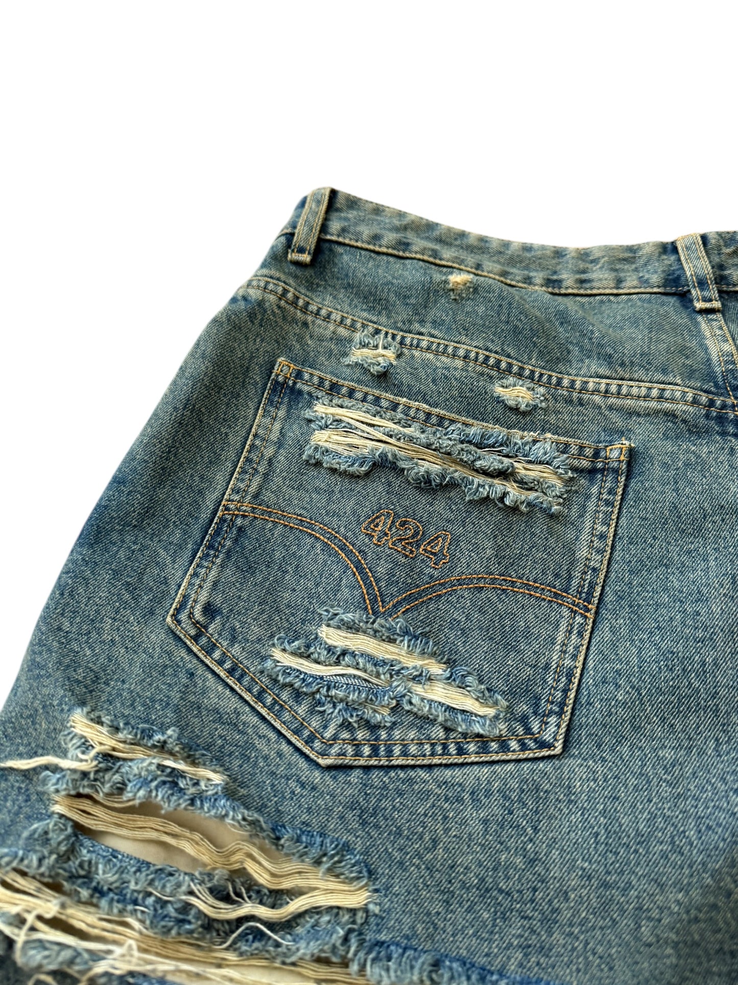 Big Daddy Baggy Denim Shred Jean Shorts