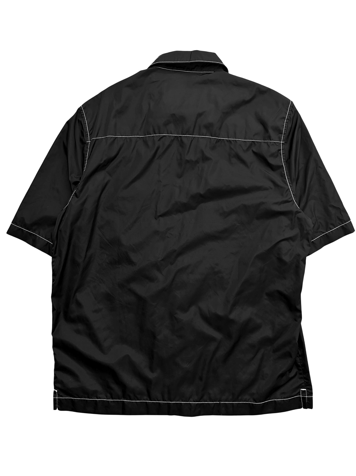 Contrast Re Nylon Black Shirt
