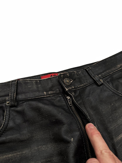 5 Pocket Rub Off Leather “Denim” Pants