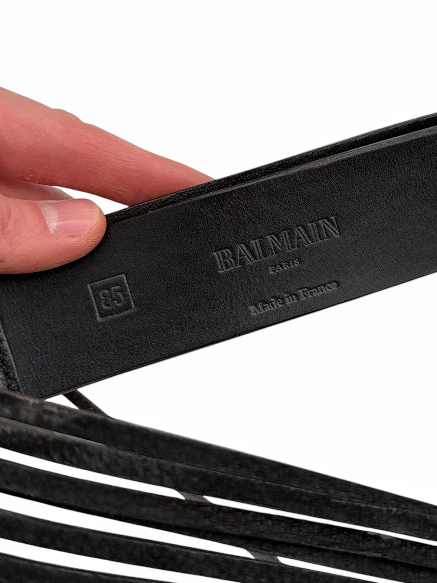 Decarnin Strip Deconstructed Leather Belt