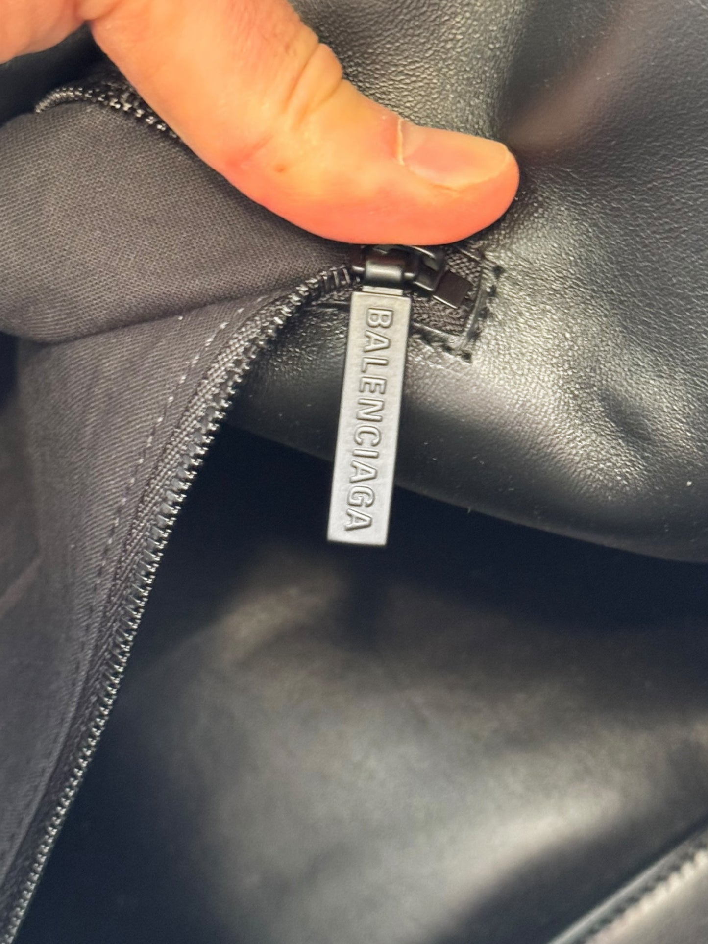 Black Glove Large Leather Bag