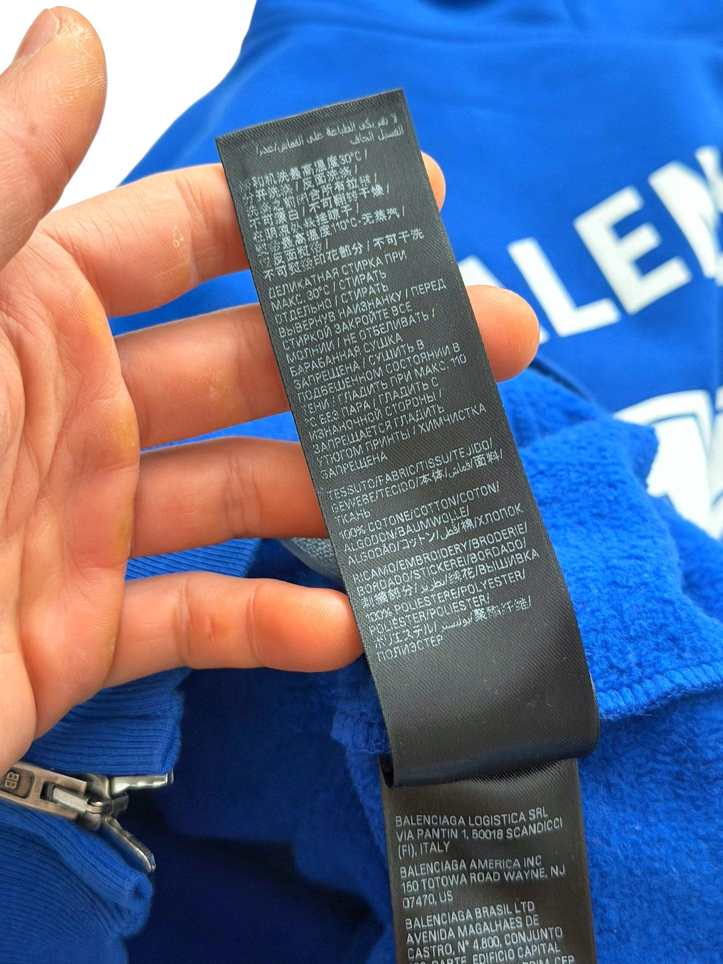 Soccer Crest Football Logo Hoodie Blue