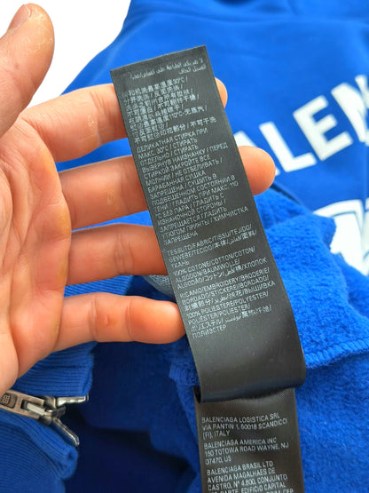 Soccer Crest Football Logo Hoodie Blue