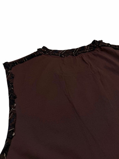 Dracula Print Vintage Distressed Layered Tank Tee