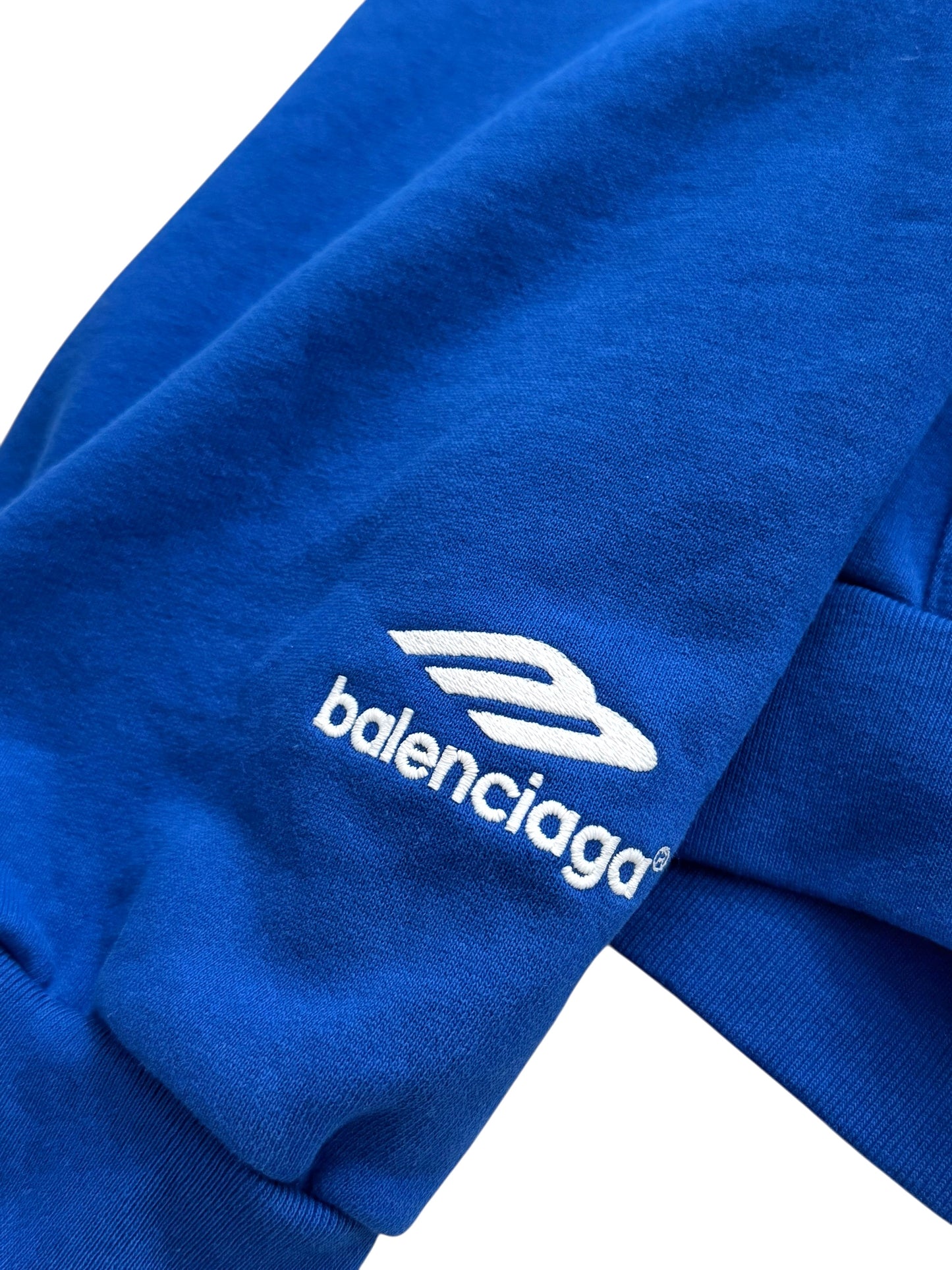 Soccer Crest Football Logo Hoodie Blue