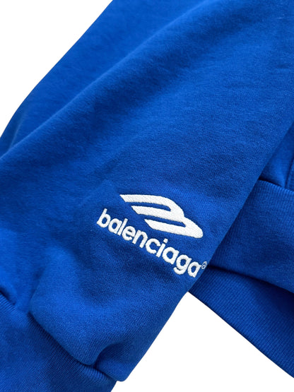 Soccer Crest Football Logo Hoodie Blue