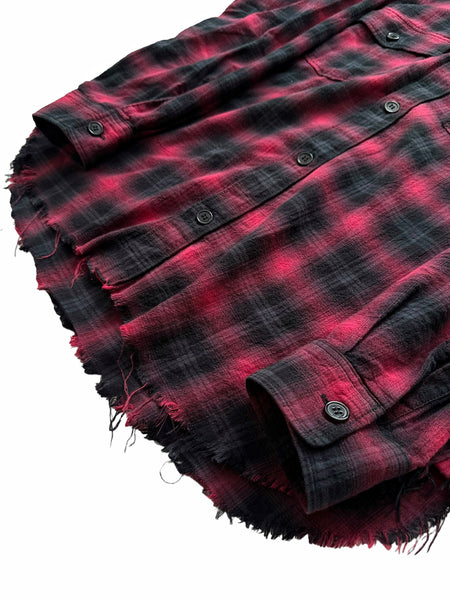 2015 Raw Hem Distressed Red Flannel