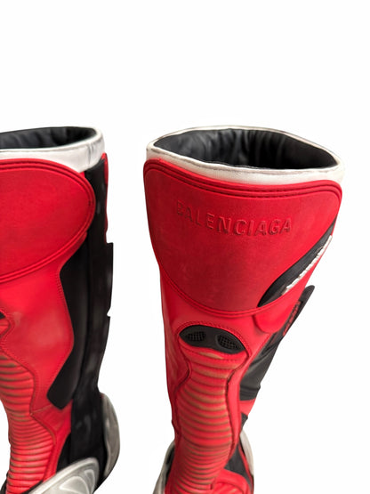 2023 Oversized Biker Motorcycle Boots High Red