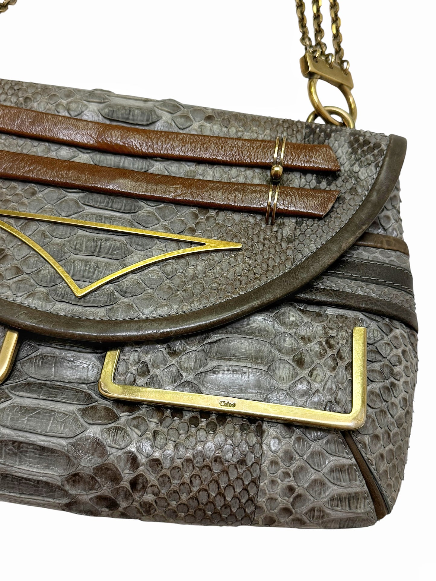 Python and Chain Strap Crossbody