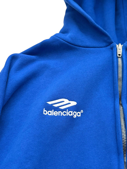 Soccer Crest Football Logo Hoodie Blue