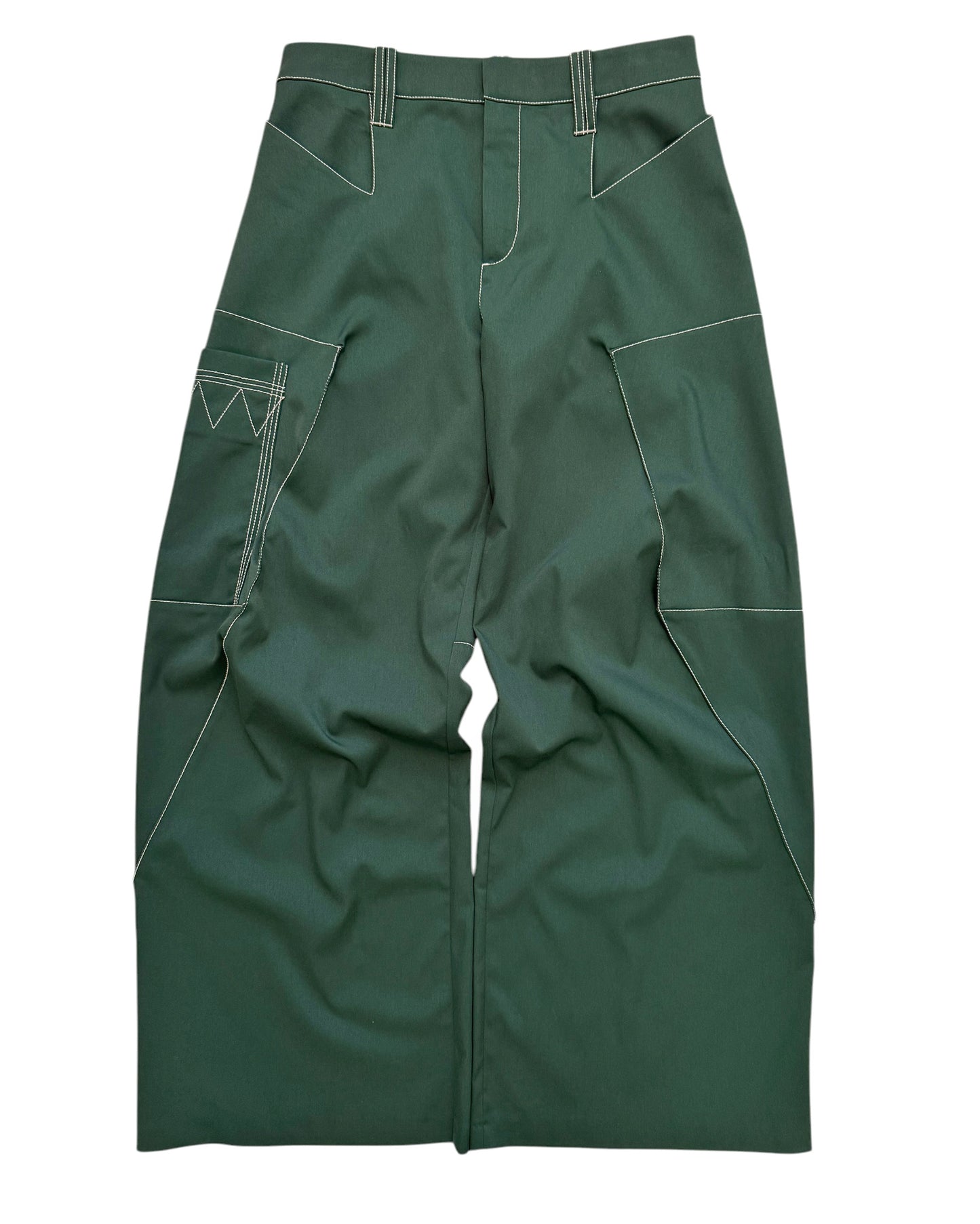 SS23 Angled Trouser Green Baggy Pant