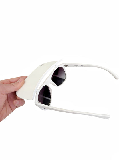 Visor Shield White Sunglasses