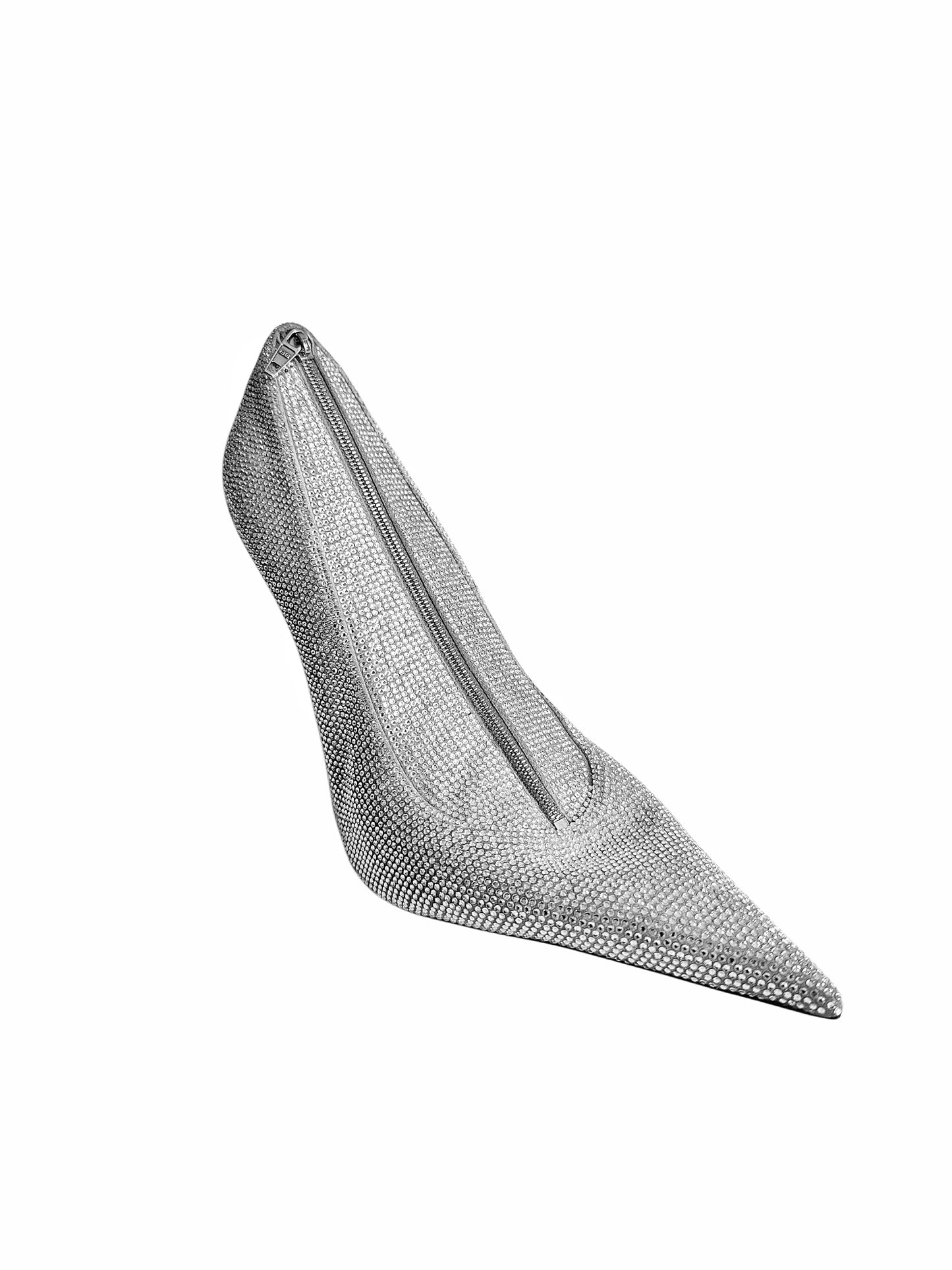 Rhinestone Knife Shoe Clutch Bag
