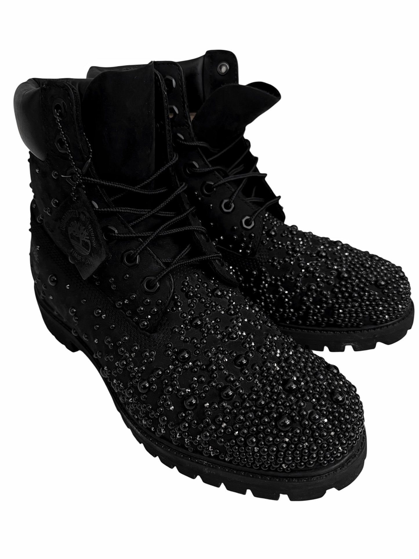 Pearlized Pearl Crystal Timberland Boots