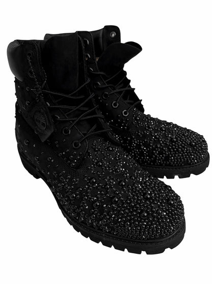Pearlized Pearl Crystal Timberland Boots
