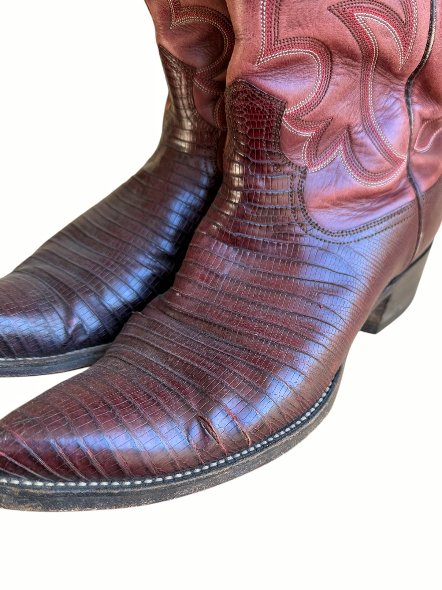 Custom Morado Texas Reptile Leather Cowboy Boots