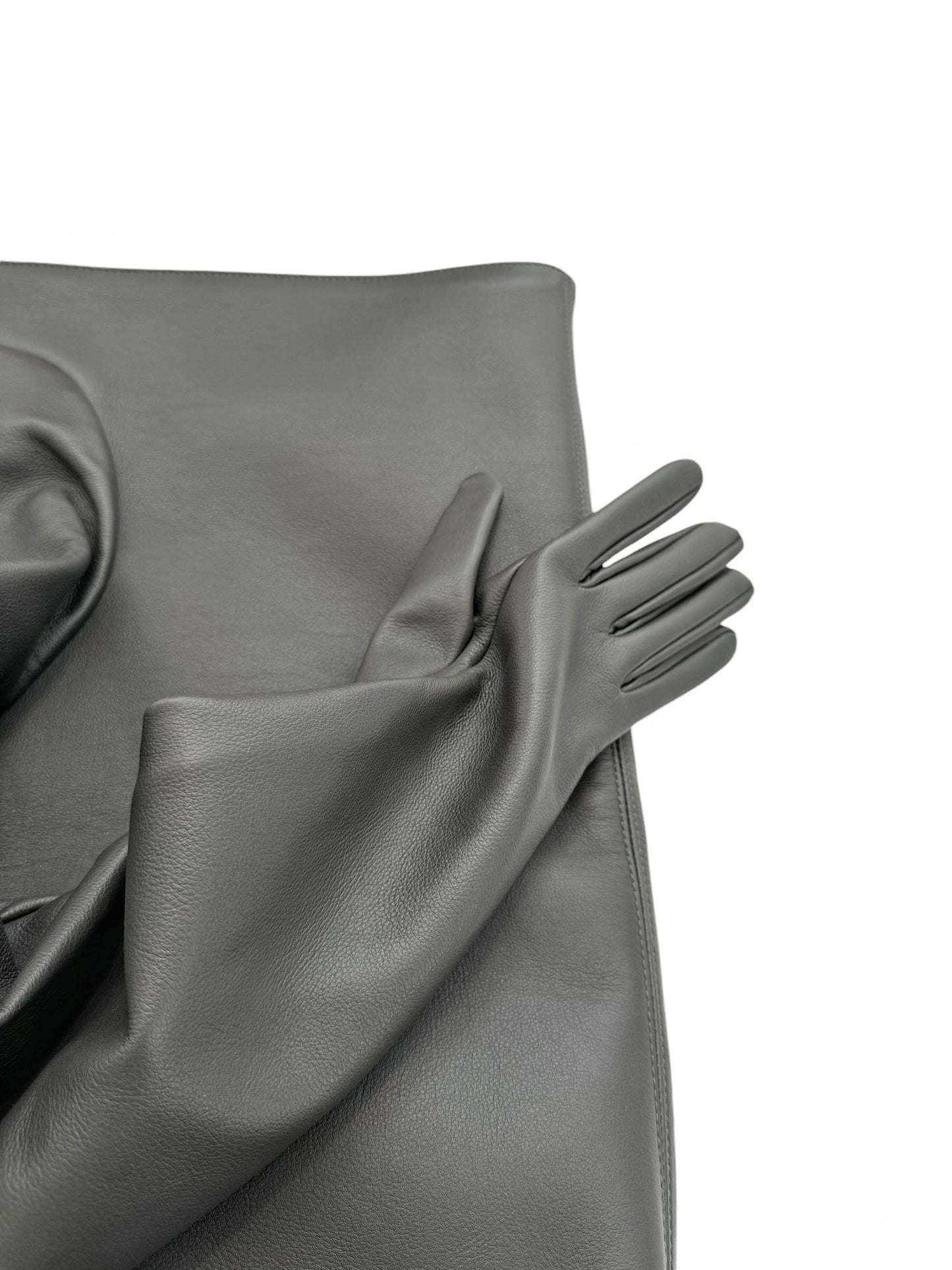 Grey Glove Leather Bag