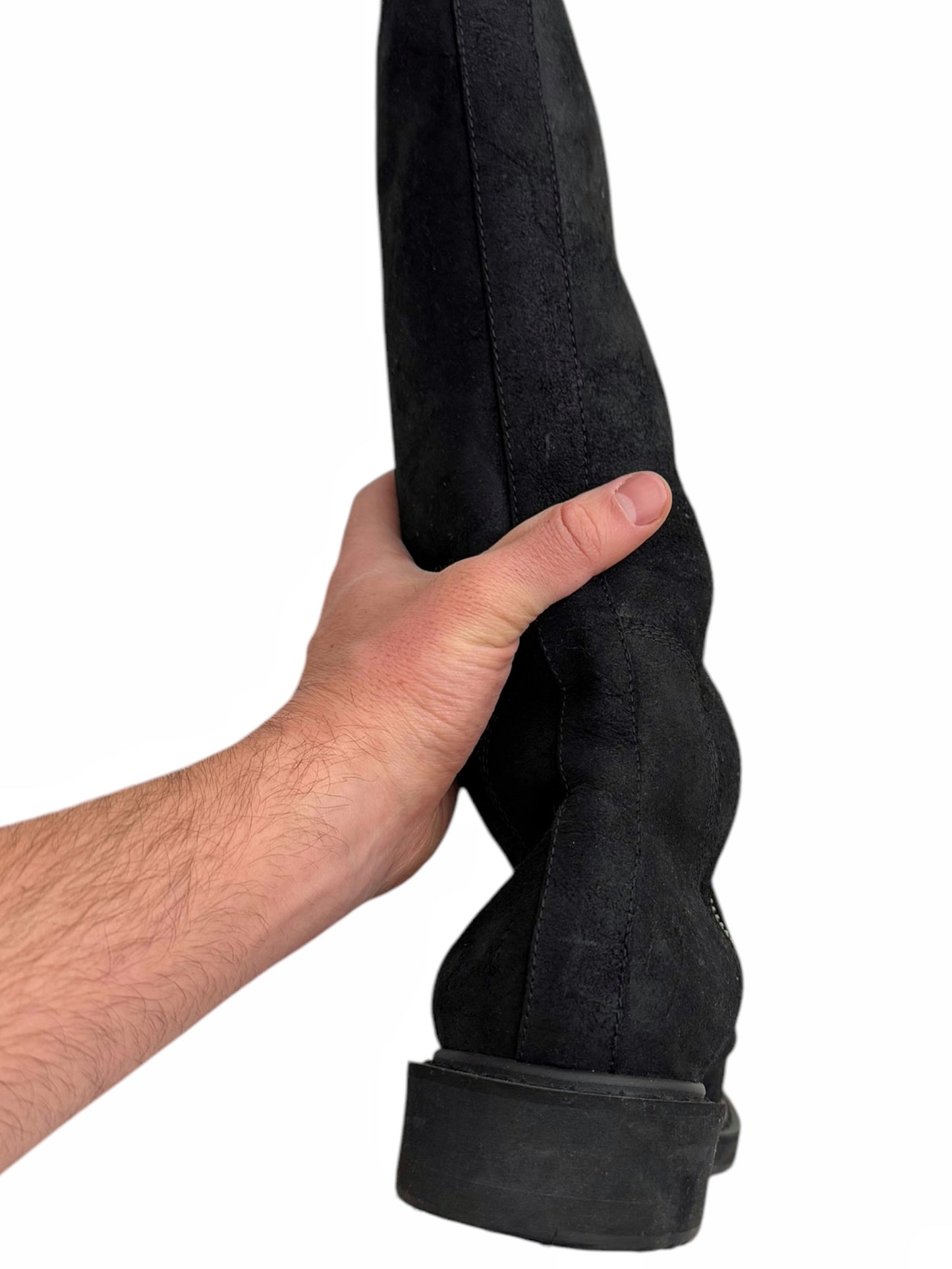 Limo Reverse Leather Knee High Tornado Creeper Boot