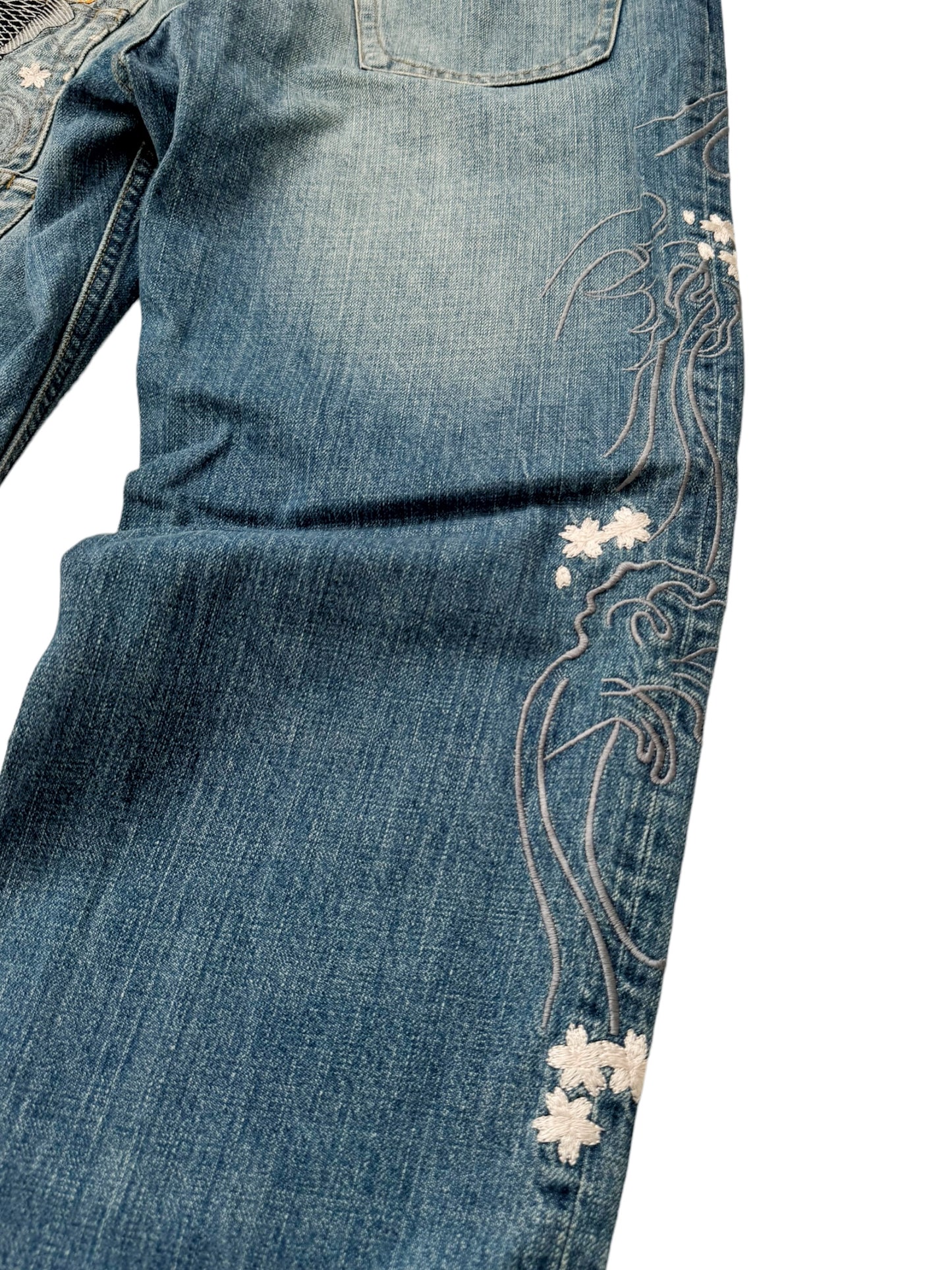 Koi Fish Multi-Pocket Denim